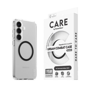 Care by Panzerglass Samsung Galaxy S25 + (plus) Case de combat urbain phare – Qi compatible – transparent / blackcare par Panzerglass Samsung Galaxy S25 + (plus) Case de combat urbain – Qi compatible – transparent / noir