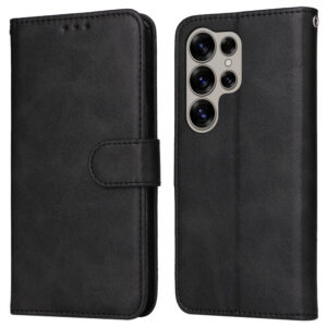 Vegan Leather Flip Cover Samsung Galaxy S25 Ultra – Sortidwood Vegan Leather Flip Cover Samsung Galaxy S25 Ultra – Black