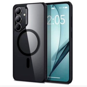 ESR Samsung Galaxy S25 + (plus) Couverture hybride classique – Magsafe compatible – transparent / noir Samsung Galaxy S25 + (plus) Couverture hybride classique – Magsafe compatible – transparent / noir