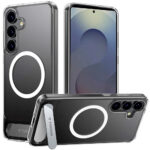 Torras Samsung Galaxy S25 + (plus) Couverture hybride avec fonction debout – Magsafe compatible – transparent Torras Samsung Galaxy S25 + (plus) Hybride Couverture avec fonction du support – Magsafe compatible – transparent