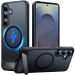 Torras Samsung Galaxy S25 + (plus) Hybrid Cover with Stand Fonction – Magsafe compatible – noir Torras Samsung Galaxy S25 + (Plus) Hybride Couverture avec fonction du support – Magsafe compatible – noir