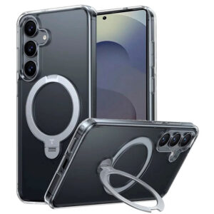 Torras Samsung Galaxy S25 + (plus) Hybrid Cover with Kickstand – Magsafe compatible – transparent Torras Samsung Galaxy S25 + (plus) Hybrid Couverture avec kickstand – Magsafe compatible – transparent