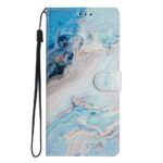 Samsung Galaxy S25 + (plus) Couverture de feuillette avec porte-carte et sangle – Blue Marmoreiderwood Samsung Galaxy S25 + (Plus) Couverture de feuillette avec porte-carte et sangle – Marble bleu