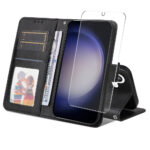 Samsung Galaxy S25 + (plus) / 24+ (plus) 2-en-1 COUVERTURE DU CUIR ARTIFICIAL AVEC LA PROTECTION DE LA PROTECTION SÉCRIT