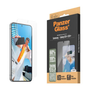 Samsung Galaxy S25 + (plus) Panzerglass Ultra -wide Fit Screen Protection Glass – transparent Samsung Galaxy S25 + (plus) Panzerglass Ultra -wide Fit Screen Protection Glass – Transparent