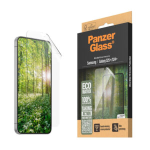 Samsung Galaxy S25 + (plus) Panzerglass Eco Matrix Screen Protection Ultra Wide Fit – Alignerkit – Platinum Strength