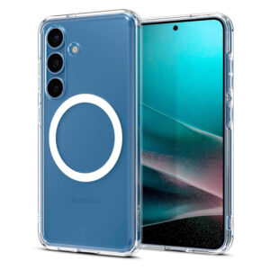 Samsung Galaxy S25 Spigen Ultra Hybrid Croisement cristallin – Magsafe compatible – transparent / Hvidsamsung Galaxy S25 Spigen Ultra Hybrid Clear Couverture – Magsafe compatible – transparent / blanc