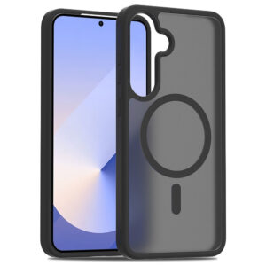 Samsung Galaxy S24 / S25 Mat Hybrid Cover – Magsafe Compatible – Black / Transparent Aderwod Samsung Galaxy S24 / S25 MAT HYBRID COVER – MAGSAFE COMPATIBLE – noir / transparent