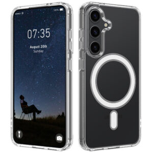 Samsung Galaxy S25 Couverture en plastique flexible – Magsafe compatible – transparent Aderwod Samsung Galaxy S25 Couverture en plastique flexible – Magsafe compatible – transparent