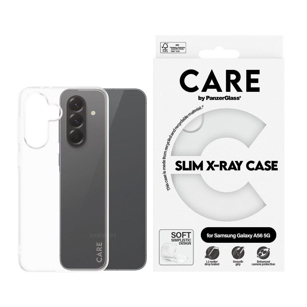 Care by Panzerglass Samsung Galaxy A56 (5G) mode X -Ray Soft Basic case – transparentcare par Panzerglass Samsung Galaxy A56 (5G) Fashion X -Ray Soft Basic Case – transparent