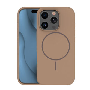 IPhone 14 Silicone mince Couverture – Magsafe Compatible – Bruniphone 14 Couverture mince en silicone – Magsafe compatible – Brown