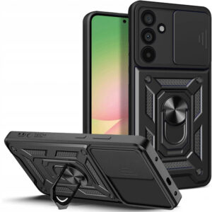 Samsung Galaxy A56 (5G) Tech-Protect Camshield avec anneau de doigt magnétique et fonction du stand – Black Samsung Galaxy A56 (5G) Tech -Protect Camshield avec anneau de doigt magnétique et fonction du stand – noir