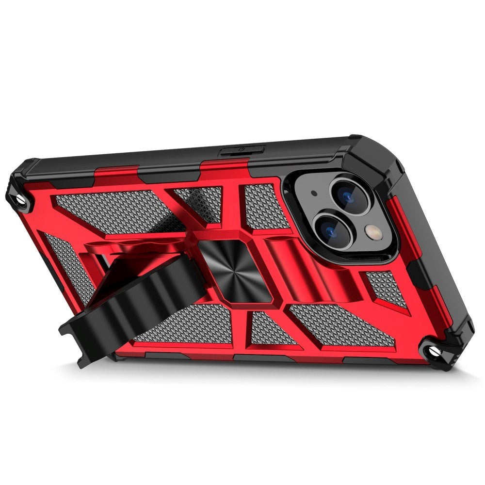 Couverture d'artisan hybride de l'iPhone 14 avec Kickstand & Magnet – Redephone 14 Hybrid Craftsman Cover avec Kickstand & Magnet – Red 3