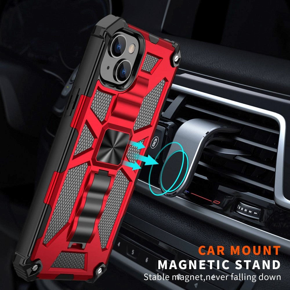 Couverture d'artisan hybride de l'iPhone 14 avec Kickstand & Magnet – Redephone 14 Hybrid Craftsman Cover avec Kickstand & Magnet – Red 4
