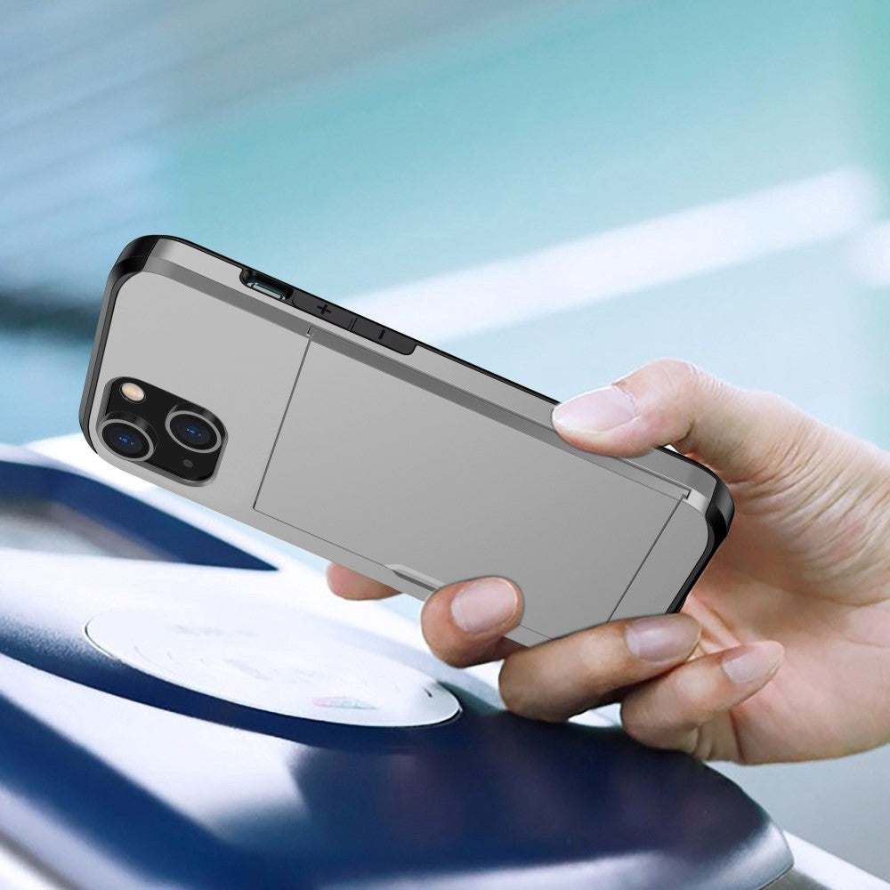 Couverture d'artisan hybride iPhone 14 avec support de carte – Grayiphone 14 Couverture d'artisanat hybride avec porte-carte – Gray 5