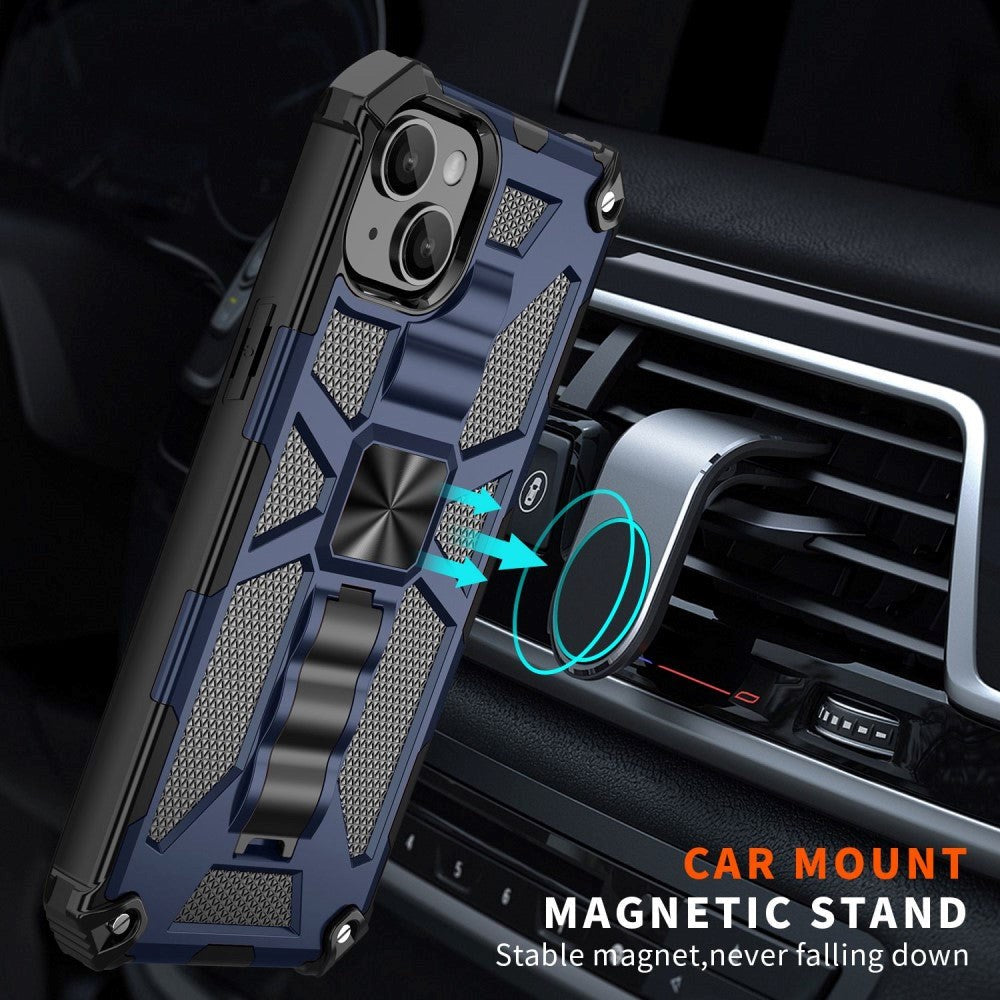 Couverture d'artisan hybride de l'iPhone 14 avec Kickstand & Magnet – BlueIphone 14 Hybrid Craftsman Cover with Kickstand & Magnet – Bleu 5
