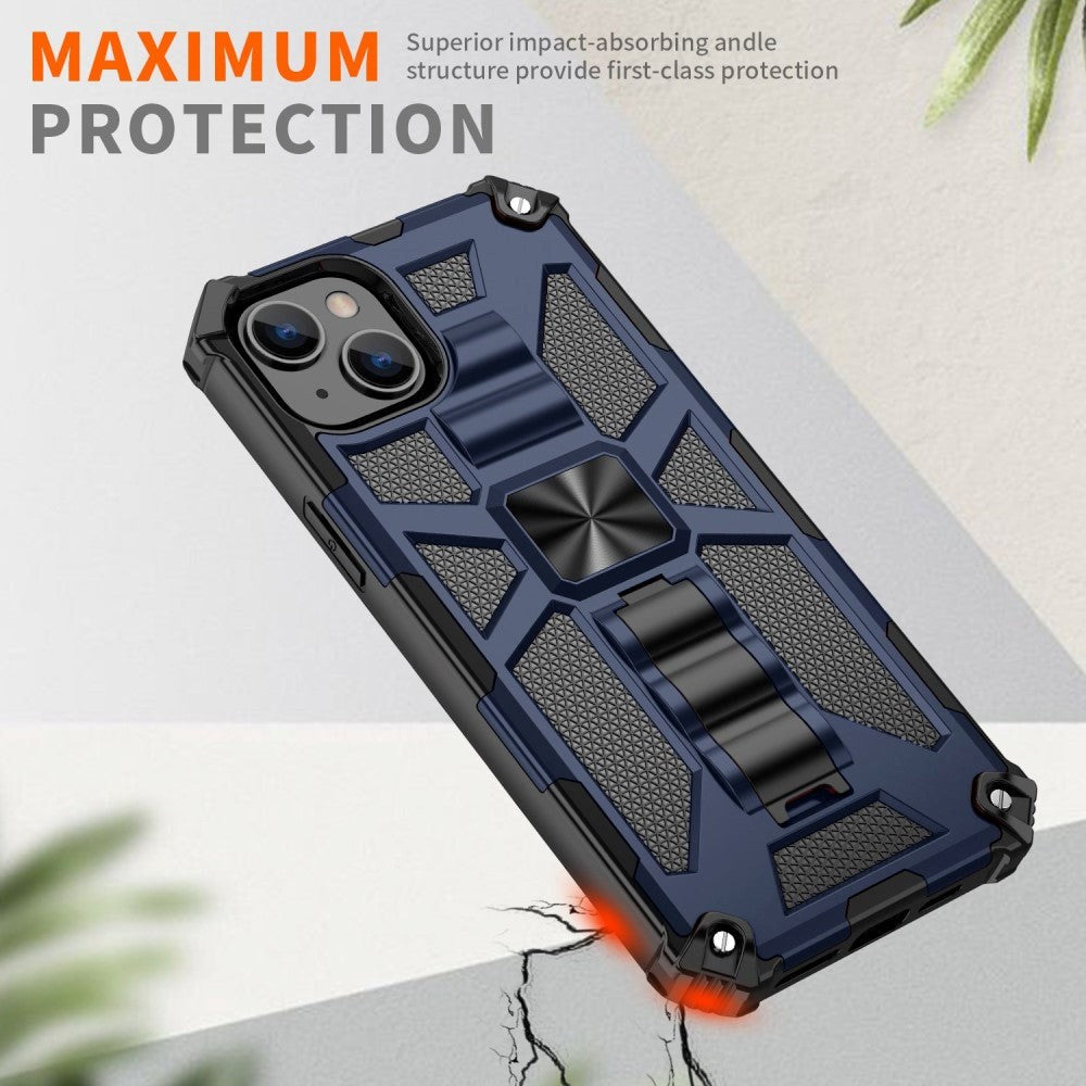 Couverture d'artisan hybride de l'iPhone 14 avec Kickstand & Magnet – BlueIphone 14 Hybrid Craftsman Cover with Kickstand & Magnet – Bleu 2