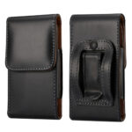 Universal Soft Pouch Leather Flip Cover for Smartphones Black – (Max. Mobile: 165 x 83 x 18 mm) Universal Soft Pouch Leather Flip Cover pour smartphones noir – (Max. Mobile: 165 x 83 x 18 mm)