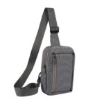Sac à bandoulière avec 2 poches (200 x 130 mm) – Sac à bandoulière gris avec 2 poches (200 x 130 mm) – Gray
