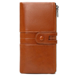 Pundice en cuir mobile avec porte-cartes et poteaux Leable (185-95 mm) – Brownmobil Le cuir avec porte-carte et poches à fermeture éclair (185-95 mm) – marron