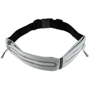 Ceinture de course avec réflexe et poches de stockage – ceinture d'équitation grise avec réflexe et poches de stockage – gris