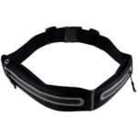 Ceinture de course avec réflexe et poches de rangement – ceinture noire-running avec poches réflexes et de stockage – noir