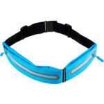 Ceinture de course avec réflexe et poches de rangement – ceinture noire claire avec réflexe et poches de rangement – bleu clair