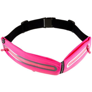 Ceinture de course avec des poches réflexes et de rangement – ceinture rose avec réflexe et poches de rangement – rose