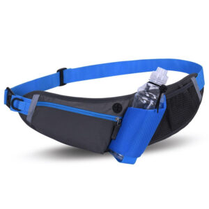 Ceinture de course étanche avec poche pour bouteille d'eau – ceinture de course imperméable bleue avec poche pour bouteille d'eau – bleu