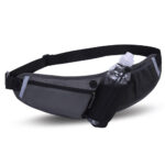 Ceinture de course étanche avec poche pour bouteille d'eau – ceinture de course imperméable noire avec poche pour bouteille d'eau – noir