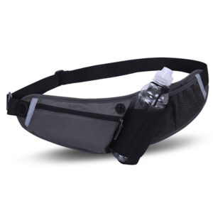 Ceinture de course étanche avec poche pour bouteille d'eau – ceinture de course imperméable noire avec poche pour bouteille d'eau – noir