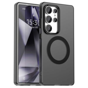 Samsung Galaxy S25 Ultra Hybrid Plastic Cover – Magsafe Compatible – transparent / trideidwood Samsung Galaxy S25 Ultra Hybrid Plastic Cover – Magsafe compatible – transparent / noir