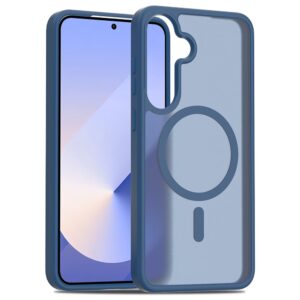 Samsung Galaxy S24 + (plus) / S25 + (plus) Mat Hybrid Cover – Magsafe Compatible – Blue / Transparent Aderwod Samsung Galaxy S24 + (plus) / S25 + (Plus) Mat Hybrid Cover – Magsafe Compatible – Bleu / Transparent