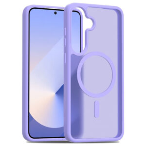 Samsung Galaxy S24 + (plus) / S25 + (plus) Mat Hybrid Cover – Magsafe Compatible – Purple / Transparent Aderwod Samsung Galaxy S24 + (plus) / S25 + (Plus) Mat Hybrid Cover – Magsafe Compatible – Purple / transparent transparent
