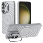 Samsung Galaxy S25 + (plus) Couverture en plastique flexible avec texture et kickstand – Grayiderwood Samsung Galaxy S25 + (Plus) Couverture en plastique flexible avec texture et kickstand – gris