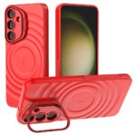 Samsung Galaxy S25 + (plus) Couverture en plastique flexible avec texture et kickstand – Rediderwood Samsung Galaxy S25 + (Plus) Couverture en plastique flexible avec texture et kickstand – rouge