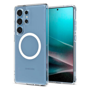 Samsung Galaxy S25 Ultra Spigen Ultra Hybrid cristal Clear Couverture – Magsafe compatible – transparent / hvidsamsung galaxy s25 Ultra Spigen Ultra hybride Court-cristal clair – Magsafe compatible – transparent / blanc