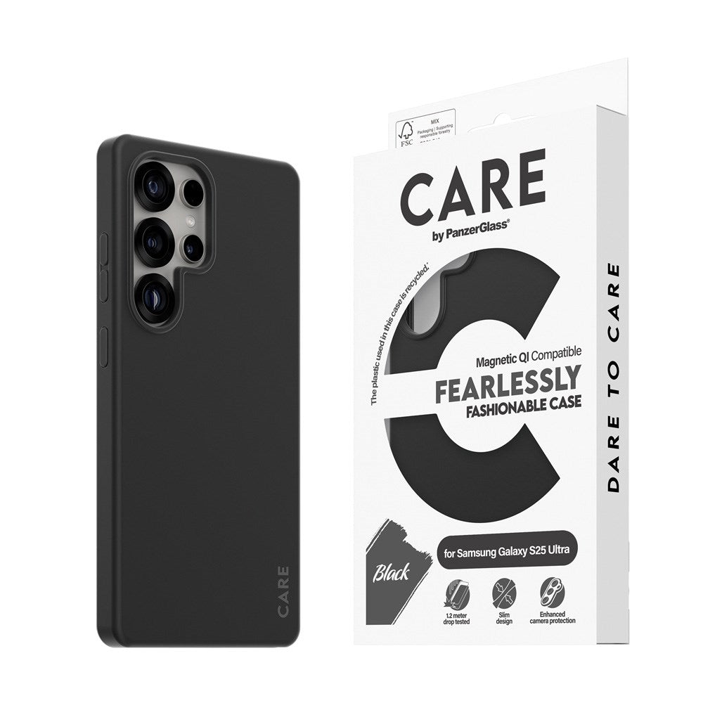 Care by Panzerglass Samsung Galaxy S25 Ultra Fashion Feardely Fashionable Case – Qi Compatible – Blackcare par Panzerglass Samsung Galaxy S25 Ultra Fashion Fearlsly Fashionable Case – Qi Compatible – Black