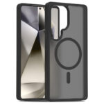 Samsung Galaxy S25 Ultra Mat Hybrid Cover – Magsafe compatible – noir / transparent Aderwod Samsung Galaxy S25 Ultra Mat Hybrid Couverture – Magsafe compatible – noir / transparent