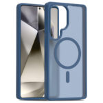 Samsung Galaxy S25 Ultra Mat Hybrid Cover – Magsafe Compatible – Bleu / transparent Aderwod Samsung Galaxy S25 Ultra Mat Hybrid Cover – Magsafe compatible – bleu / transparent