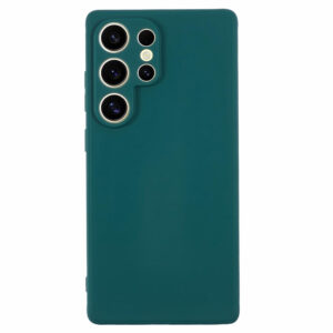 Samsung Galaxy S25 Ultra Flexible Plastic Plastic Agorproof Couvre – Dark Grøneaiderwood Samsung Galaxy S25 Ultra Flexible Plastic Amorping Cover – vert foncé