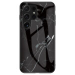 Samsung Galaxy S25 Ultra Hybrid Marble Cover avec dos en verre – Sortidwood Samsung Galaxy S25 Ultra Hybrid Marble Cover en verre arrière – noir
