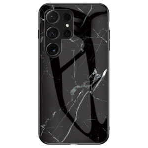Samsung Galaxy S25 Ultra Hybrid Marble Cover avec dos en verre – Sortidwood Samsung Galaxy S25 Ultra Hybrid Marble Cover en verre arrière – noir