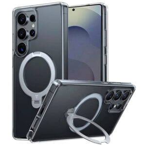 Torras Samsung Galaxy S25 Ultra Hybrid Cover with Kickstand – Magsafe compatible – transparent Torras Samsung Galaxy S25 Ultra Hybrid Cover with Kickstand – Magsafe compatible – transparent transparent