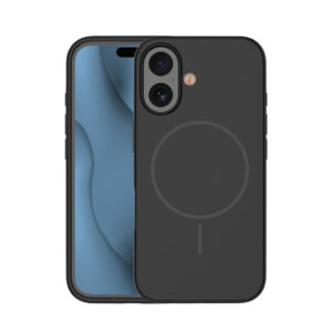 Couverture mince en silicone iPhone 16 – Magsafe Compatible – Triphone 16 Silicone mince couverture – Magsafe compatible – noir