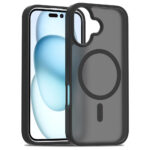 iPhone 16 Mat Hybrid Cover – Magsafe Compatible – Black / Transparentidwood iPhone 16 MAT HYBRID COVER – Magsafe compatible – noir / transparent