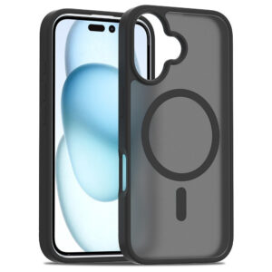 iPhone 16 Mat Hybrid Cover – Magsafe Compatible – Black / Transparentidwood iPhone 16 MAT HYBRID COVER – Magsafe compatible – noir / transparent