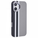 Pattern Carbon Cover – iPhone 16 – Magsafe Compatible – Grey Stripesiderwood Pattern Carbon Cover – iPhone 16 – Magsafe Compatible – Gray Stripes