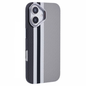 Pattern Carbon Cover – iPhone 16 – Magsafe Compatible – Grey Stripesiderwood Pattern Carbon Cover – iPhone 16 – Magsafe Compatible – Gray Stripes