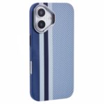 Pattern Carbone Cover – iPhone 16 – Magsafe Compatible – Blue Stripesiderwood Pattern Carbon Cover – iPhone 16 – Magsafe Compatible – Blue Stripes